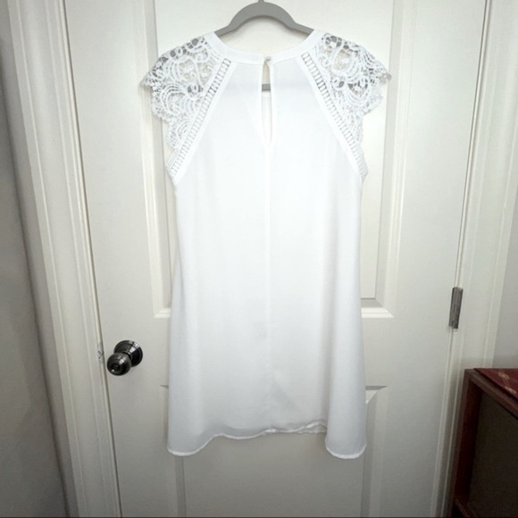 Altar’d State White Dress Lace Cap Sleeve Shift S - Picture 7 of 14